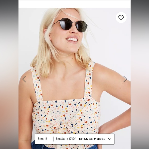 Madewell Tie-front Tank in Terrazzo - Picture 9 of 10